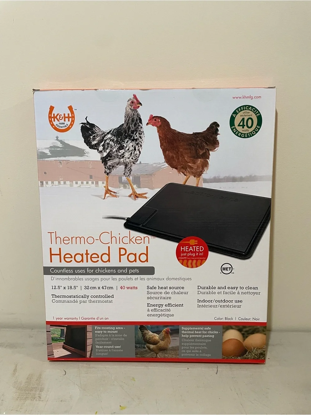 Thermo-Chicken Heated Pad — Black